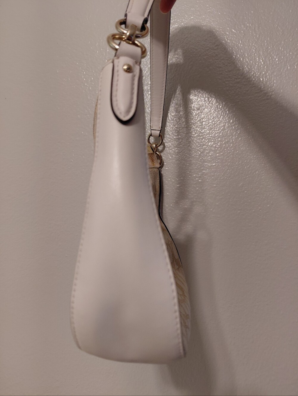 NWOT Coach Chelsea Jacquard Tan And Cream C Pattern Shoulder Bag - Picture 4 of 8